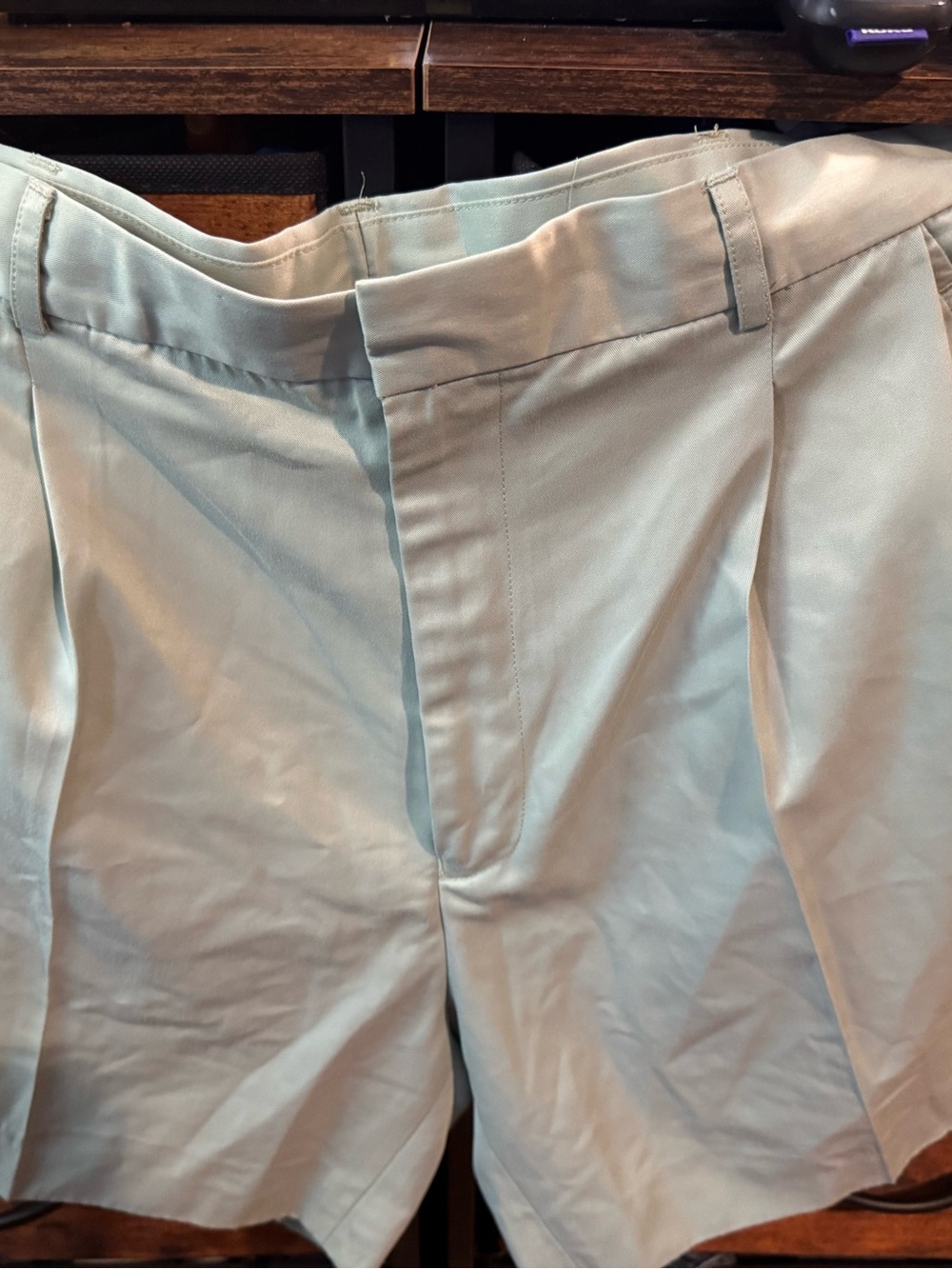 Izod Men's Light green  Pleated Dress Shorts